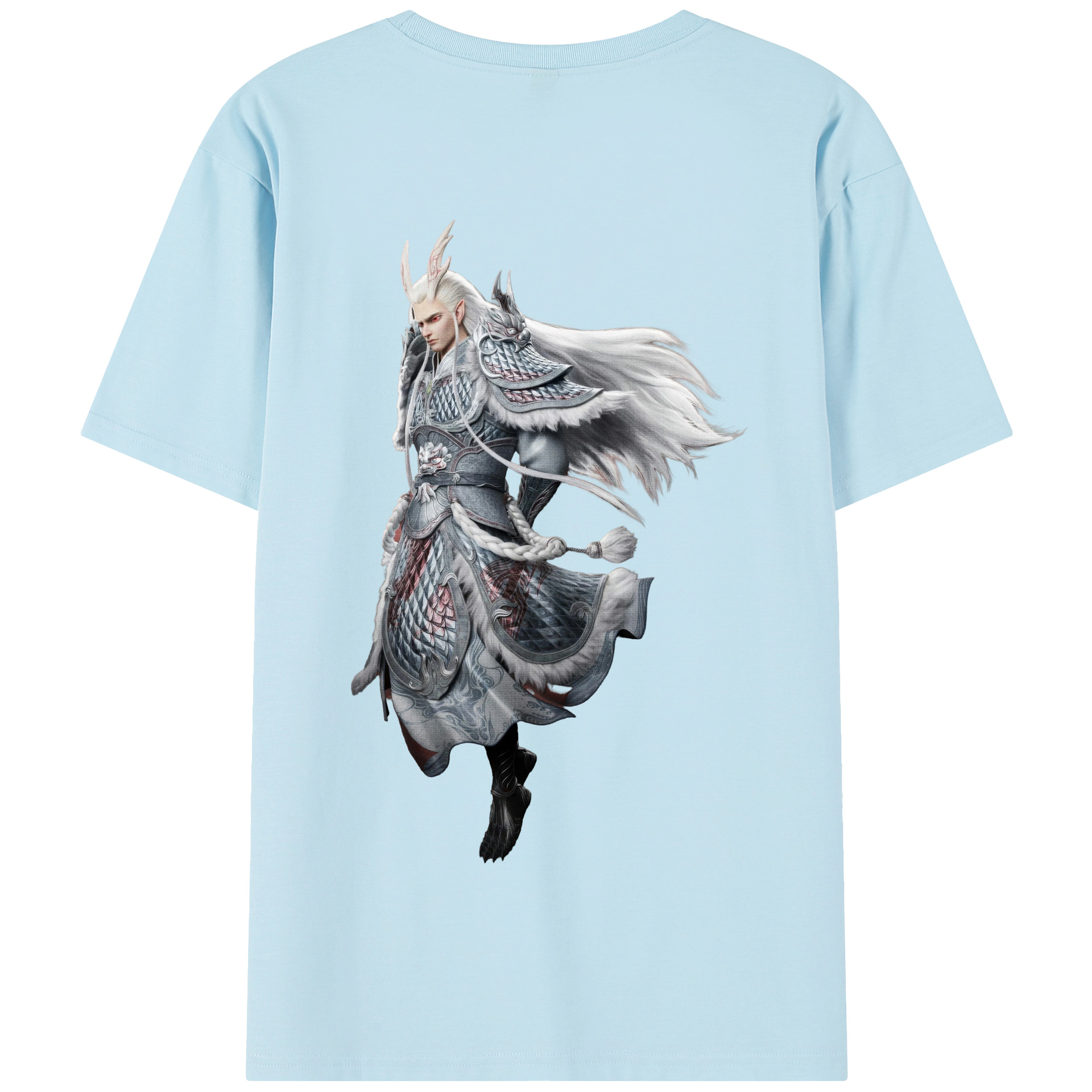 （画像用） Ne Zha 2 ナタ 魔童の大暴れ 綿100％半袖Tシャツ（背面プリント）